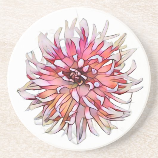 DALIA-BLOEM ZANDSTEEN ONDERZETTER (Voorkant)