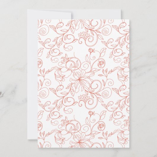 Dalia (Oranje & Fuschia) huwelijksuitnodiging Kaart (Achterkant)