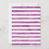 Dalia Paarse Aquarel Strepen & Gouden Letters Kaart (Achterkant)