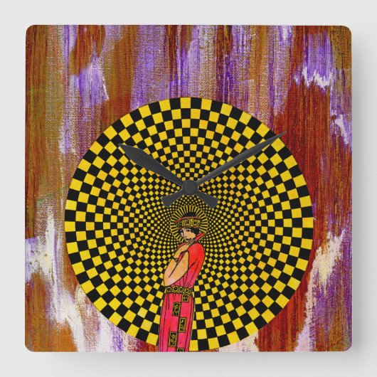 Daliance van Michael Moffa Vierkante Klok (Voorkant)