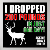 Daling 200 lbs Funny Hunting Poster blk (Voorkant)