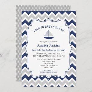 Daling in baby shower van zweefbootjongen kaart