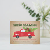 Daling New Halls Kerstfeestdag in beweging Aankondigingskaart (Staand voorkant)