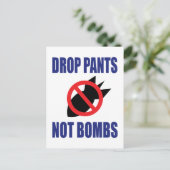 Daling Pants not Bombs - Grappig anti-oorlogslogan Briefkaart (Staand voorkant)