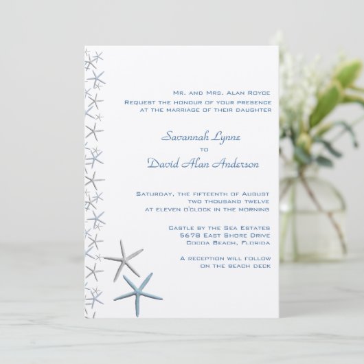 Daling Stars Tropical Wedding Invitations Kaart (Staand voorkant)