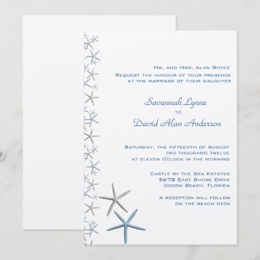 Daling Stars Tropical Wedding Invitations Kaart (Voorkant / Achterkant)