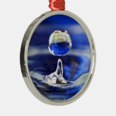 Daling van de spoelbuisjes van blauw water metalen ornament (Rechts)