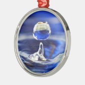 Daling van de spoelbuisjes van blauw water metalen ornament (Links)