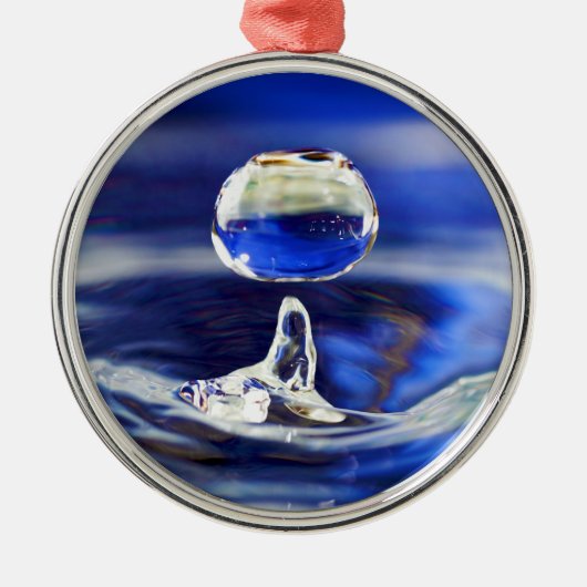 Daling van de spoelbuisjes van blauw water metalen ornament (Voorkant)
