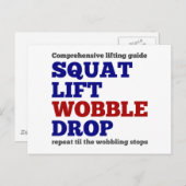 Daling van de troebel van de vierkant lift. Gym mo Briefkaart (Voorkant / Achterkant)