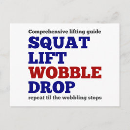 Daling van de troebel van de vierkant lift. Gym mo Briefkaart