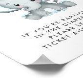 Daling van ellephant Baby Boy Shower met luier Raf Poster (Hoek)