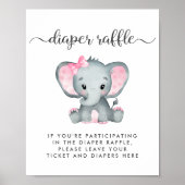 Daling van ellephant Girl Baby shower Poster (Voorkant)