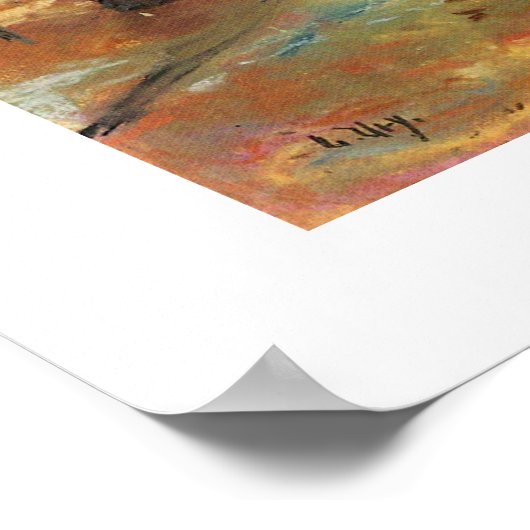 Dall laat vreedzame wandeling kleurrijke landschap poster (Hoek)