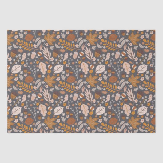 Dall Leaves, Autumn night's naadloze patroon Tissuepapier (Voorkant)