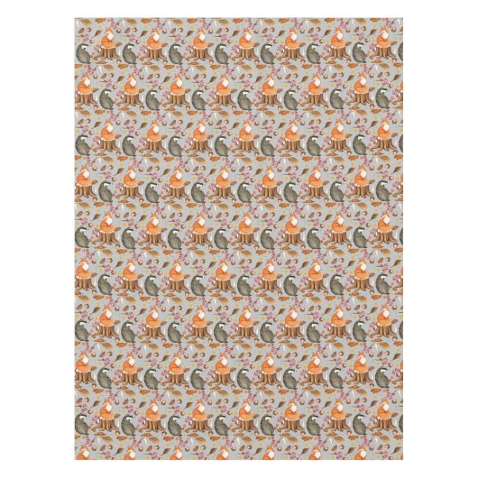 Dall Leaves Badger & Fox Pattern Tafelkleed (Voorkant)