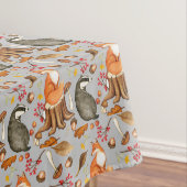 Dall Leaves Badger & Fox Pattern Tafelkleed (Voorbeeld)
