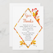 Dall Leaves & Berries Bedankt geven diner Kaart (Voorkant / Achterkant)