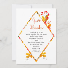 Dall Leaves & Berries Bedankt geven diner Kaart