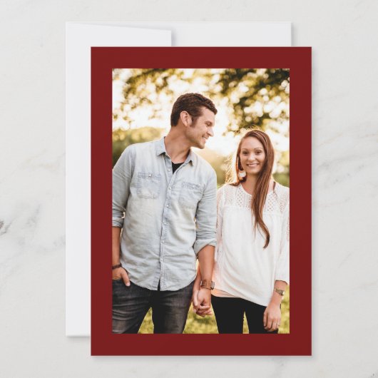 Dall Leaves Burnt Oranje Wedden Save the Date Kaart (Achterkant)