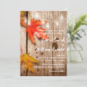 Dall Leaves & Ggloing Mason Jars Rustic Wedding Kaart (Staand voorkant)