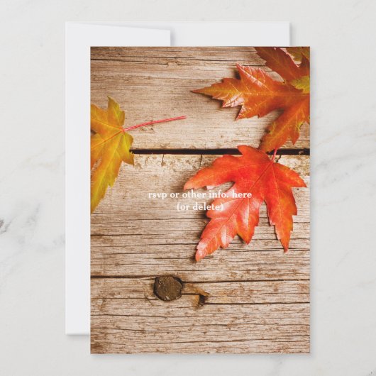 Dall Leaves & Ggloing Mason Jars Rustic Wedding Kaart (Achterkant)