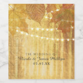 Dall Leaves Golden Autumn Rustic Bossen Wine Label Wijn Etiket (Enkel label)