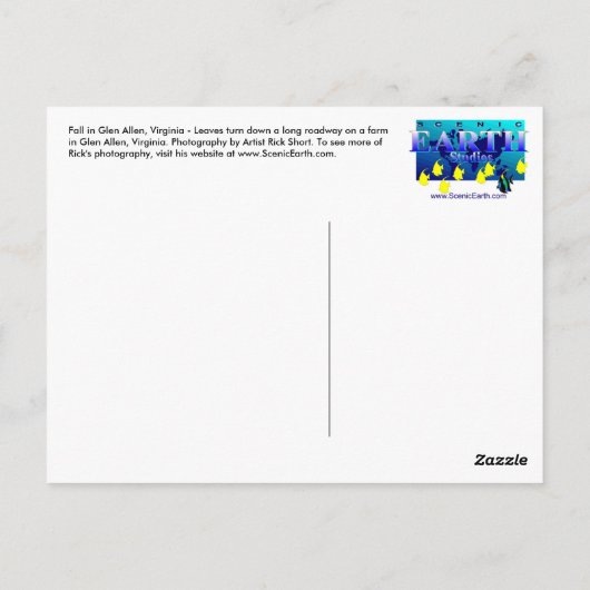 Dall Leaves in Virginia Post Card Glen Allen VA Briefkaart (Achterkant)