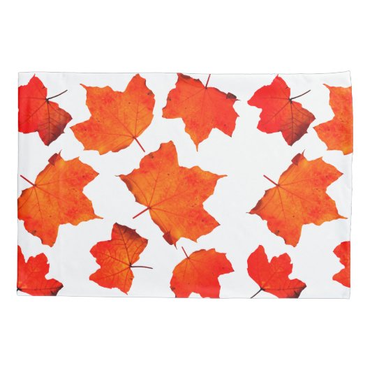Dall Leaves Maple Tree Foliage Oranje White Trendy Kussensloop (Achterkant)