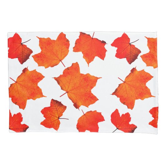 Dall Leaves Maple Tree Foliage Oranje White Trendy Kussensloop (Voorkant)