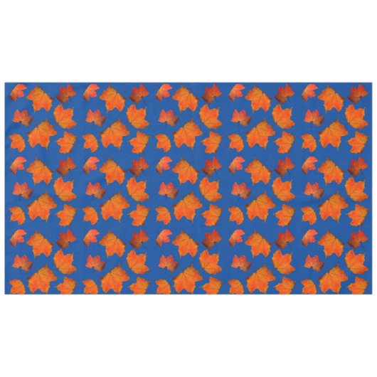 Dall Leaves Oranje Maple Tree Blue Holiday Party Tafelkleed (Voorkant (Horizontaal))