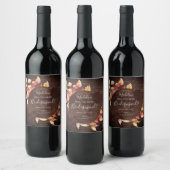 Dall Leaves Rustic Brown Wood Bridesmaid Voorstel Wijn Etiket (Flessen)