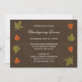 Dall Leaves Sparkle Thanksgiving Party Invitations Kaart (Voorkant)