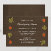 Dall Leaves Sparkle Thanksgiving Party Invitations Kaart (Voorkant / Achterkant)