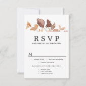 Dall Leaves Wedding RSVP Kaart, maaltijdopties (Voorkant)