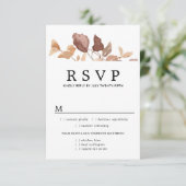 Dall Leaves Wedding RSVP Kaart, maaltijdopties (Staand voorkant)