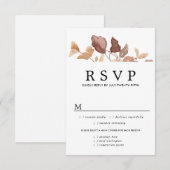 Dall Leaves Wedding RSVP Kaart, maaltijdopties (Voorkant / Achterkant)