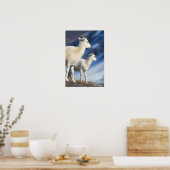 Dall schaap, Ovis dalli, ooi en lam Poster (Keuken)