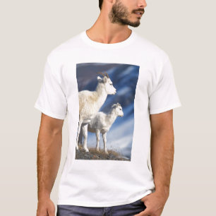 Dall-schapen, Ovis dalli, ooi en lam T-shirt