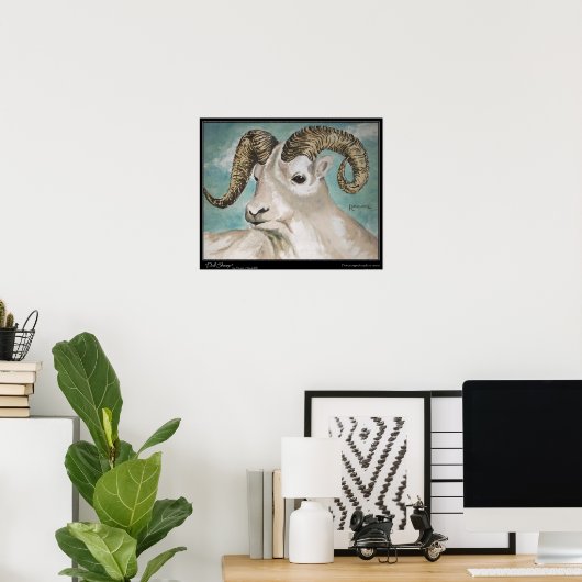 Dall Sheep Print, Waarde Poster Papier (mat) (Thuiskantoor)