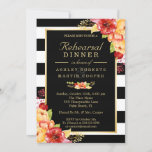 Dall Wedding Rehearsal Dinner Gold Floral Stripes Kaart<br><div class="desc">Creëer uw perfecte uitnodiging met deze vooraf ontworpen sjablonen, kunt u het gemakkelijk personaliseren om uniek van u te zijn. Voor verdere aanpassing, te klikken gelieve de "pas verder"verbinding aan en ons makkelijk te gebruiken ontwerphulpmiddel te gebruiken om deze sjabloon te wijzigen. Als u de voorkeur geeft aan Zelfkleerpapier/matte afwerking,...</div>