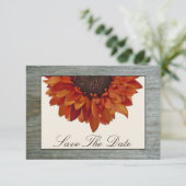 Dall Wedding Save the Date - Sunflower & Barnwood (Staand voorkant)