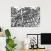 Dallas 2092 (inktwas) - Poster (Thuiskantoor)