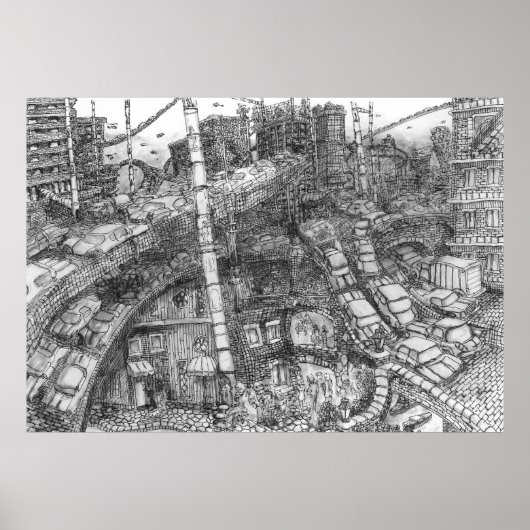 Dallas 2092 (inktwas) - Poster (Voorkant)