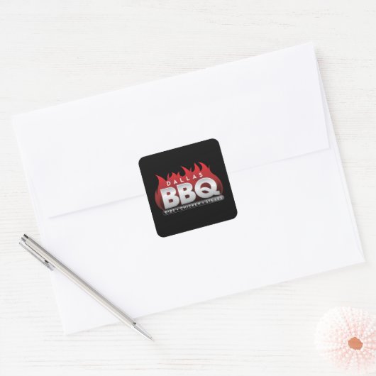Dallas BBQ Square Stickers (Envelop)