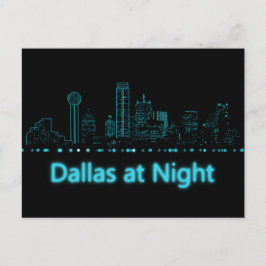 Dallas bij nacht briefkaart