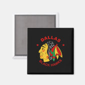 Dallas Black Hawks Oude Ijsbaanfan Magneet (Voorkant / Achterkant)