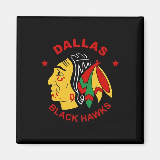Dallas Black Hawks Oude Ijsbaanfan Magneet (Voorkant)