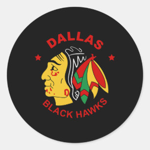 Dallas Black Hawks Oude Ijsbaanfan Ronde Sticker