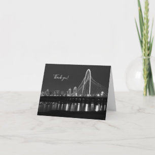 Dallas Bridge Uitzicht Grayscale Dank u kaart